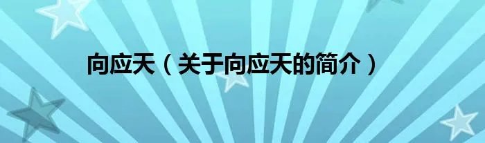 向应天（关于向应天的简介）