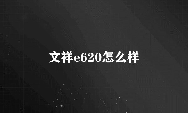 文祥e620怎么样