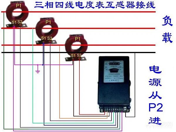 三相电表接线图  三相四线电表接法