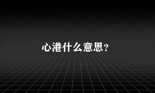 心港什么意思?