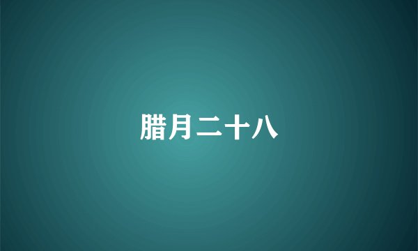 腊月二十八