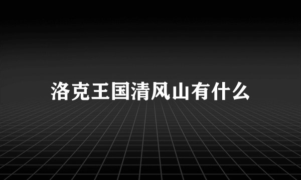 洛克王国清风山有什么