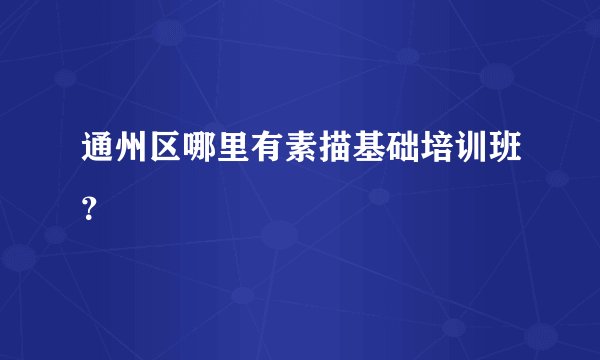 通州区哪里有素描基础培训班？