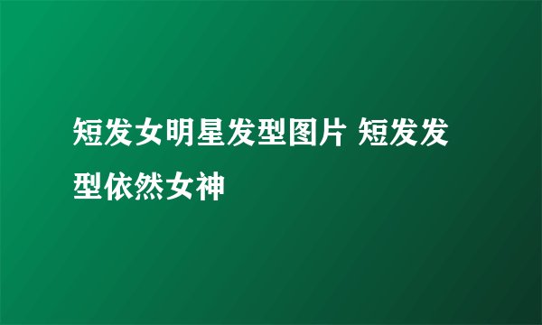 短发女明星发型图片 短发发型依然女神