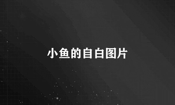小鱼的自白图片