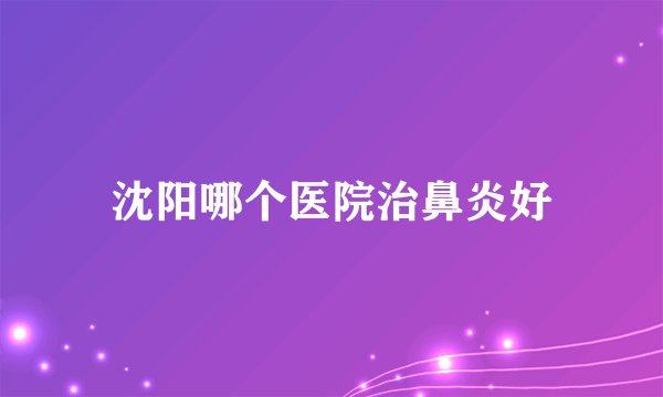 沈阳哪个医院治鼻炎好
