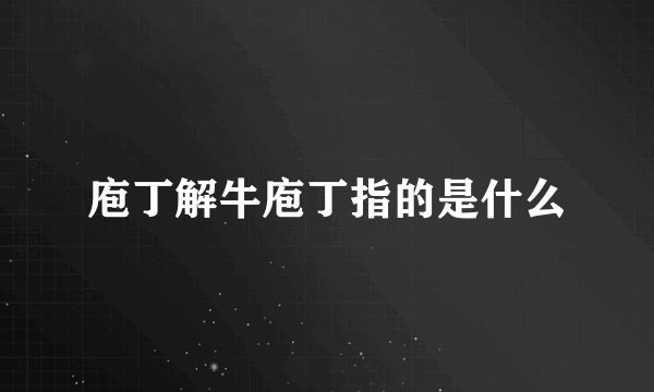 庖丁解牛庖丁指的是什么