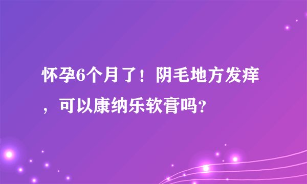 怀孕6个月了!阴毛地方发痒,可以康纳乐软膏吗?