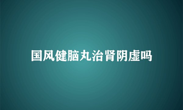 国风健脑丸治肾阴虚吗