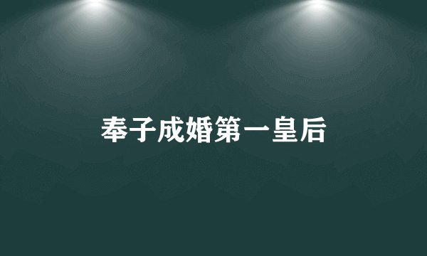 奉子成婚第一皇后