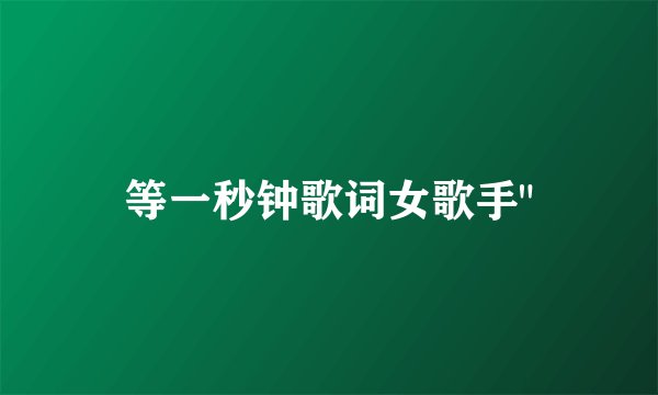 等一秒钟歌词女歌手