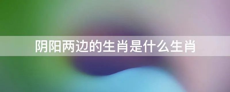 阴阳两边的生肖是什么生肖