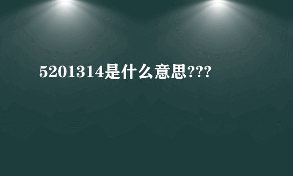 5201314是什么意思???
