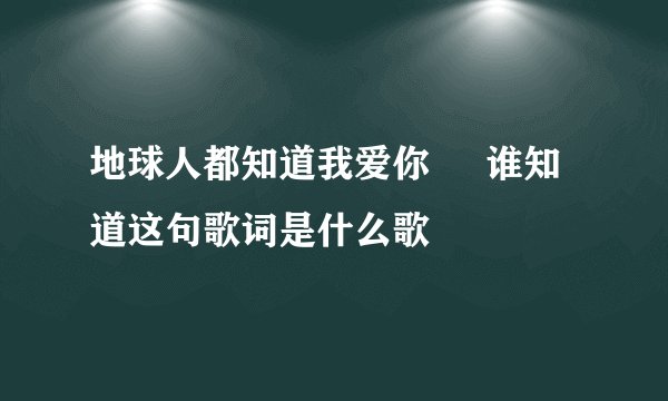 地球人都知道我爱你     谁知道这句歌词是什么歌