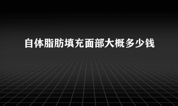 自体脂肪填充面部大概多少钱