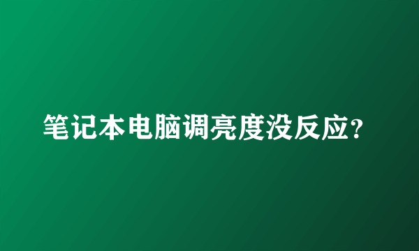 笔记本电脑调亮度没反应？