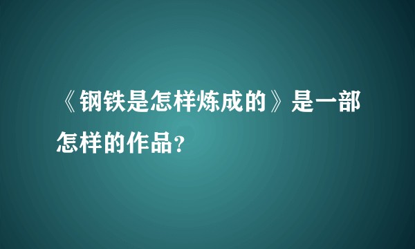 《钢铁是怎样炼成的》是一部怎样的作品？