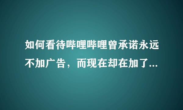 如何看待哔哩哔哩曾承诺永远不加广告，而现在却在加了贴片广告？