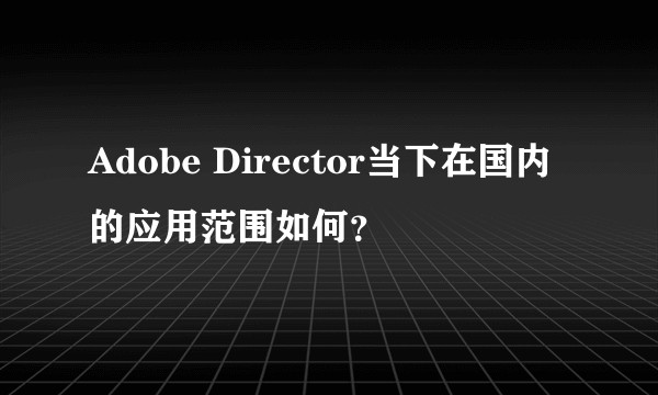 Adobe Director当下在国内的应用范围如何？