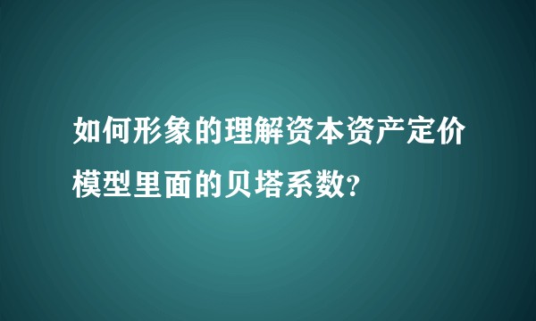 如何形象的理解资本资产定价模型里面的贝塔系数？