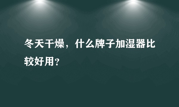 冬天干燥，什么牌子加湿器比较好用？