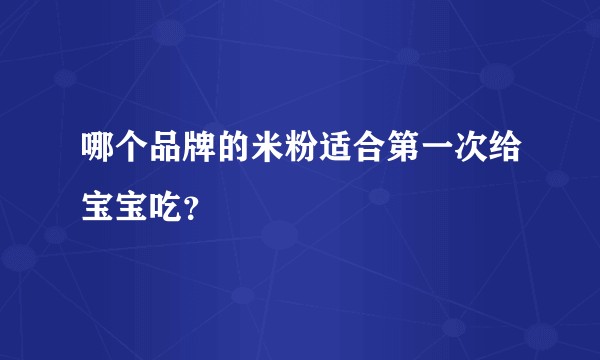 哪个品牌的米粉适合第一次给宝宝吃？