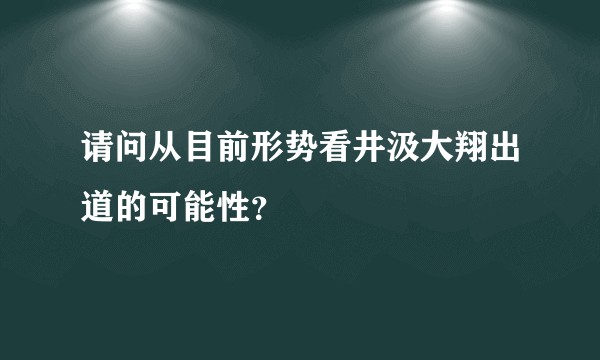 请问从目前形势看井汲大翔出道的可能性？