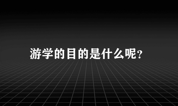 游学的目的是什么呢？