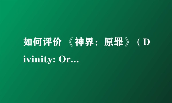如何评价 《神界：原罪》（Divinity: Original Sin）这款游戏？