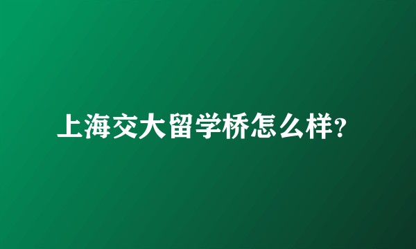 上海交大留学桥怎么样？