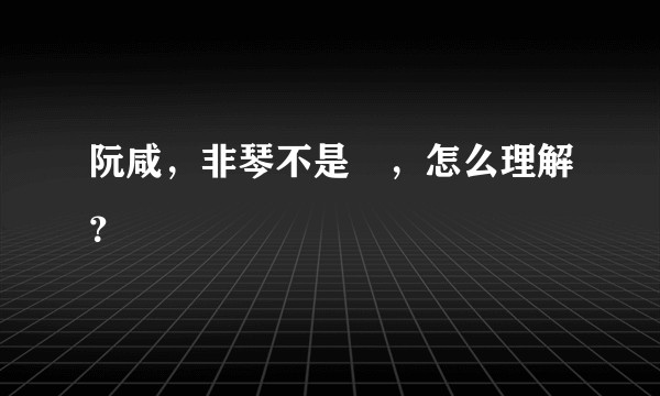 阮咸，非琴不是箏，怎么理解？