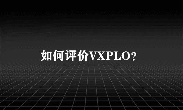 如何评价VXPLO？