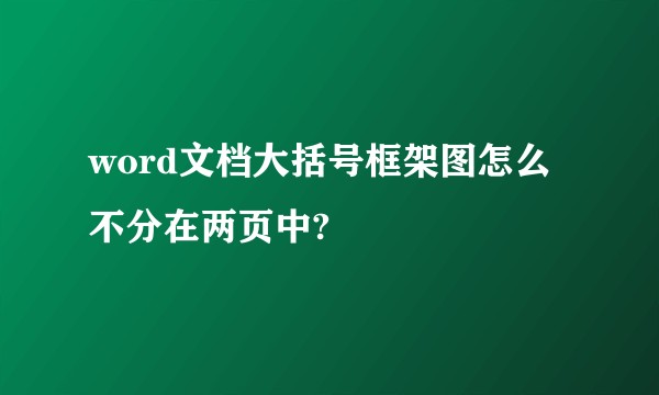 word文档大括号框架图怎么不分在两页中?