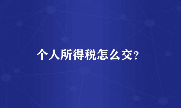 个人所得税怎么交？