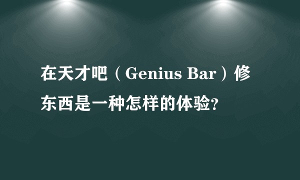 在天才吧（Genius Bar）修东西是一种怎样的体验？