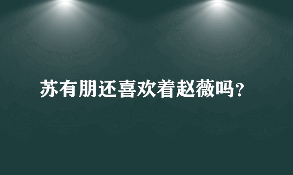 苏有朋还喜欢着赵薇吗？