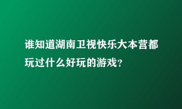 谁知道湖南卫视快乐大本营都玩过什么好玩的游戏？