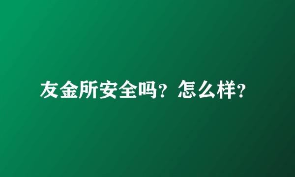 友金所安全吗？怎么样？