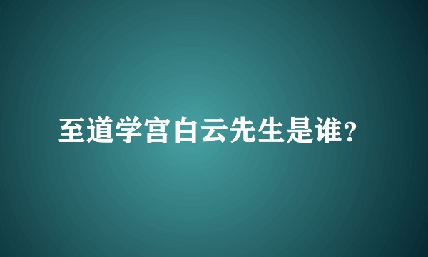 至道学宫白云先生是谁？