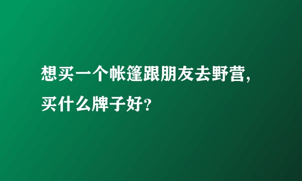想买一个帐篷跟朋友去野营,买什么牌子好？