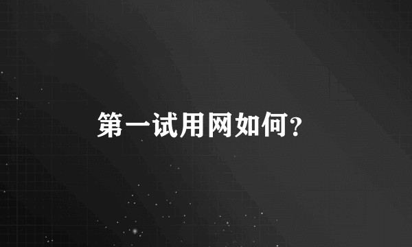 第一试用网如何？