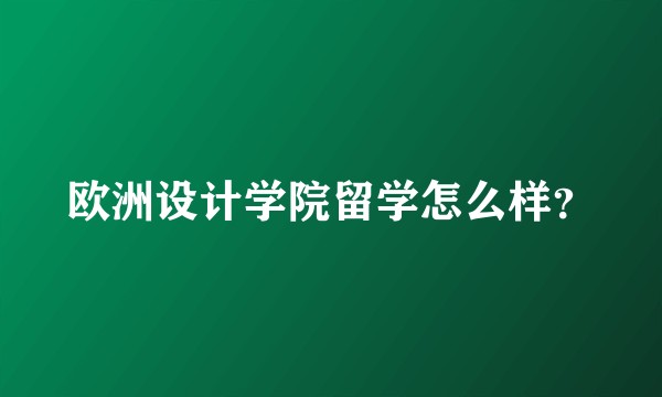 欧洲设计学院留学怎么样？