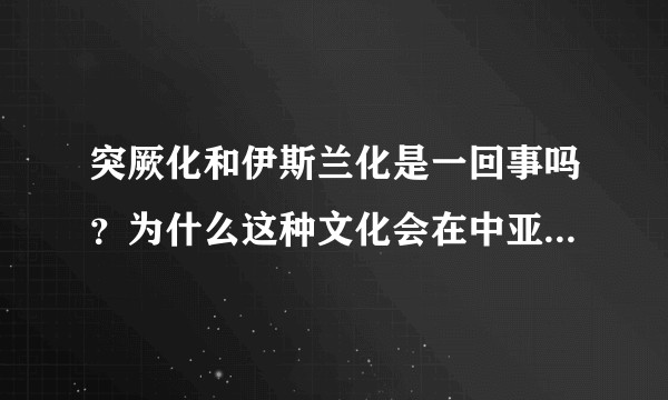 突厥化和伊斯兰化是一回事吗？为什么这种文化会在中亚、西亚占据主导？