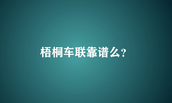 梧桐车联靠谱么？