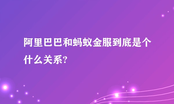 阿里巴巴和蚂蚁金服到底是个什么关系?