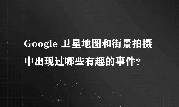 Google 卫星地图和街景拍摄中出现过哪些有趣的事件？