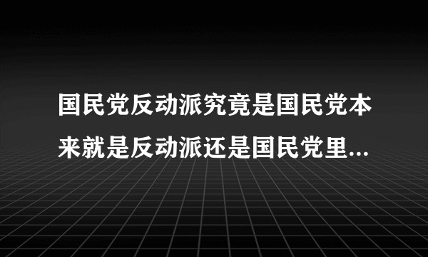 国民党反动派究竟是国民党本来就是反动派还是国民党里面的反动派份子？