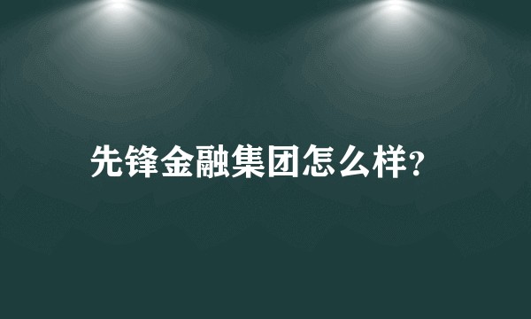先锋金融集团怎么样？