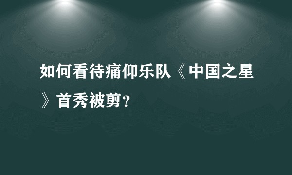 如何看待痛仰乐队《中国之星》首秀被剪？