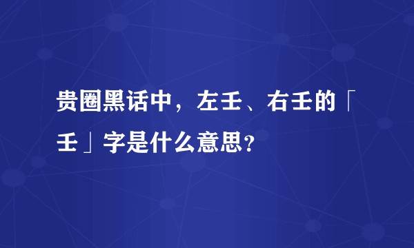 贵圈黑话中,左壬、右壬的「壬」字是什么意思?